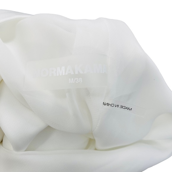 Norma Kamali Cross Back Bias Formal Satin Gown with Train in Snow White Size M - Picture 9 of 12